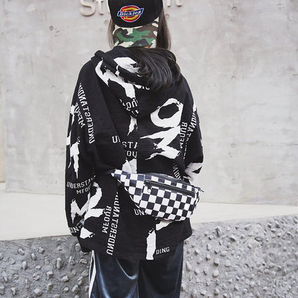 Checkerboard Printed Oxford Fanny Pack for Women - Wnkrs