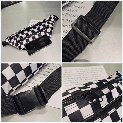 Checkerboard Printed Oxford Fanny Pack for Women - Wnkrs