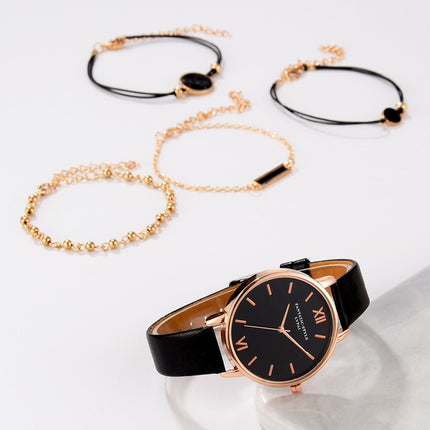 5pcs Woman Quartz Wristwatch with Bracelet - wnkrs