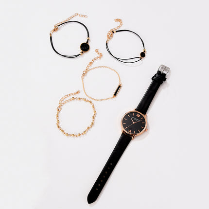 5pcs Woman Quartz Wristwatch with Bracelet - wnkrs