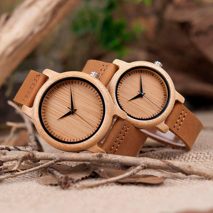 Round Bamboo Watches for Couples and Lovers - wnkrs