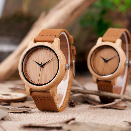 Round Bamboo Watches for Couples and Lovers - wnkrs