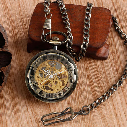 Men's Steampunk Style Transparent Pocket Watch - wnkrs