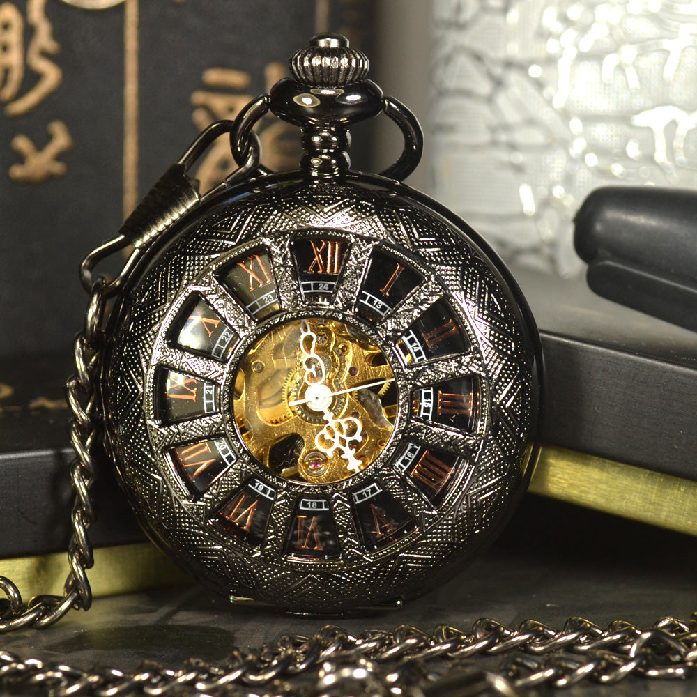 Steampunk Skeleton Mechanical Pocket Watch