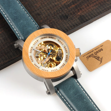 Steampunk Bamboo Skeleton Watch - wnkrs