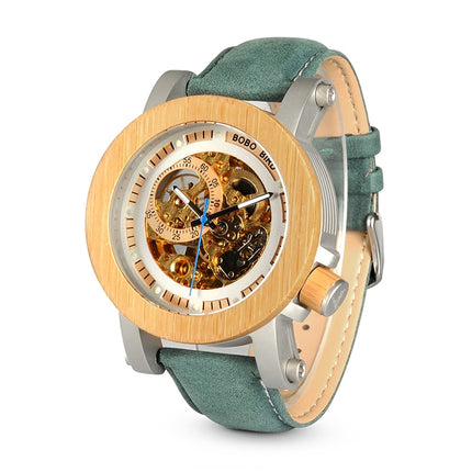 Steampunk Bamboo Skeleton Watch - wnkrs