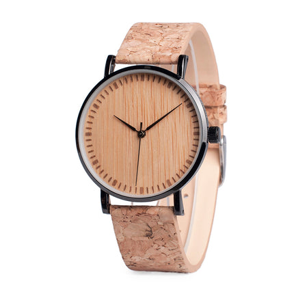 Unisex Minimalist Quartz Watch with Cork Band - wnkrs