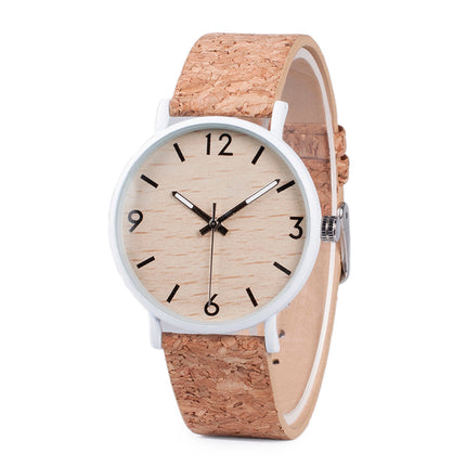 Unisex Minimalist Quartz Watch with Cork Band - wnkrs