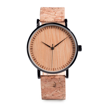 Unisex Minimalist Quartz Watch with Cork Band - wnkrs