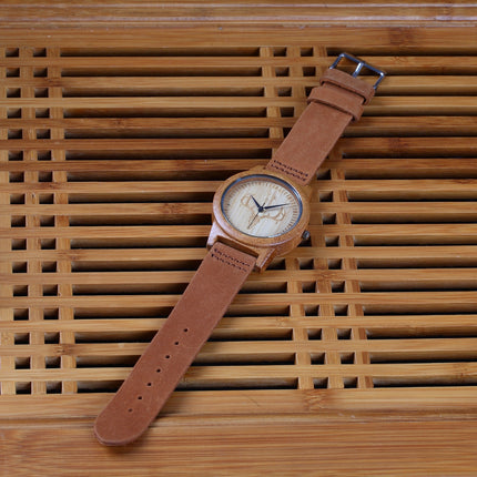 Unisex Bamboo Wood Watches with Genuine Leather - wnkrs