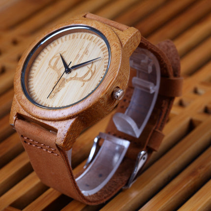 Unisex Bamboo Wood Watches with Genuine Leather - wnkrs
