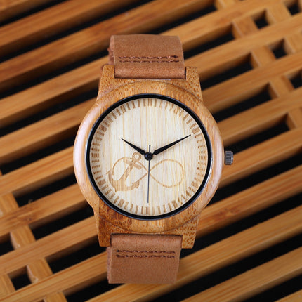 Unisex Bamboo Wood Watches with Genuine Leather - wnkrs