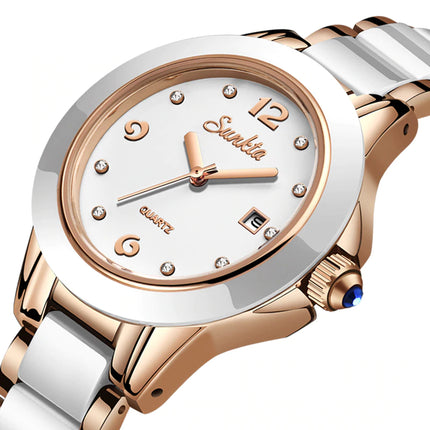 Bracelet Style Round Steel Quartz Watch for Women - wnkrs