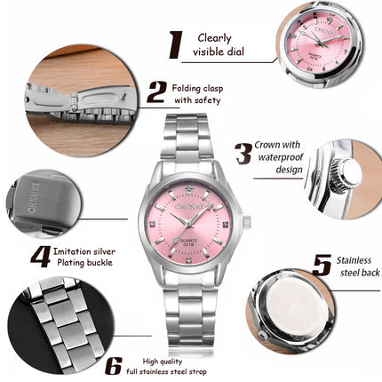 Women's Casual Round Steel Quartz Watch - wnkrs