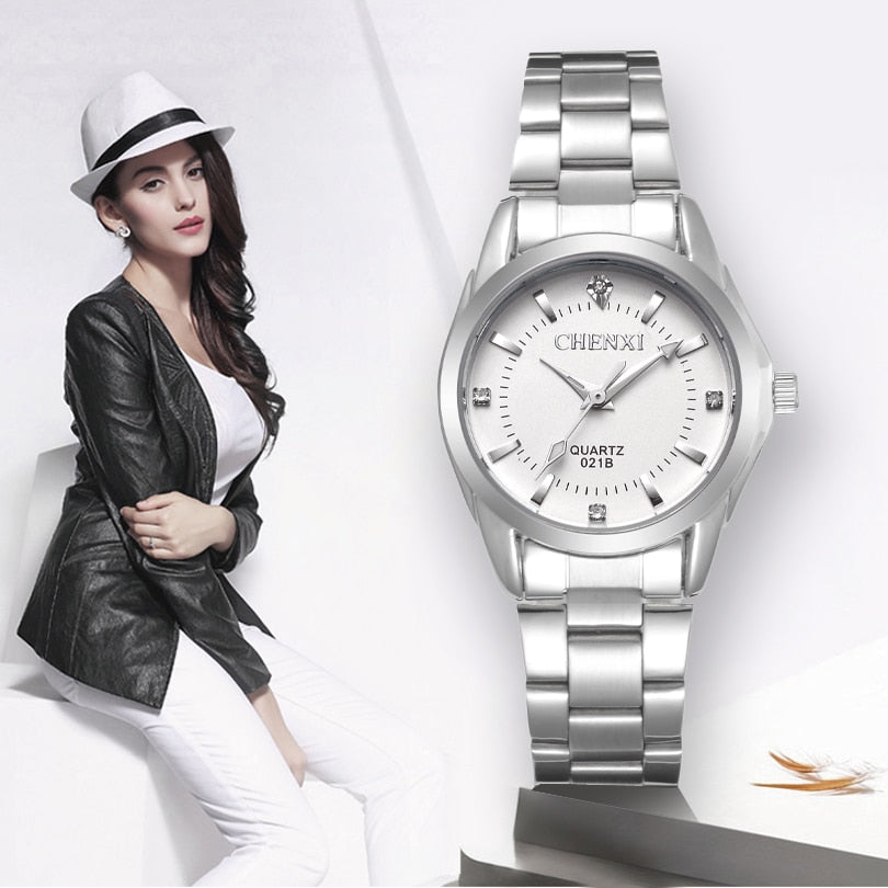 Women's Casual Round Steel Quartz Watch