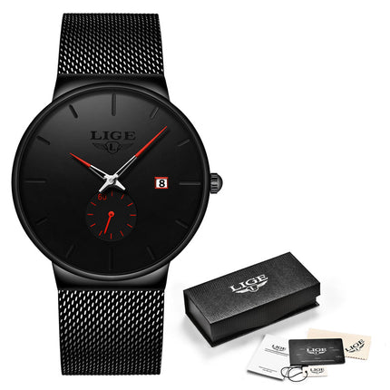 Ultra-Thin Black Quartz Wrist Watch for Men - wnkrs