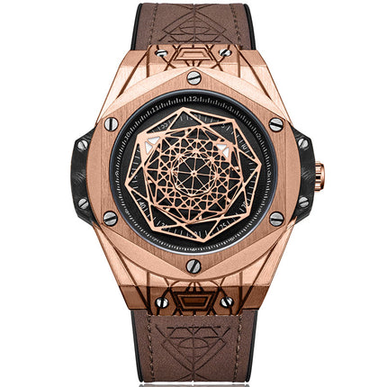 Men's Waterproof Quartz Watch with Leather Strap - wnkrs