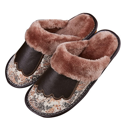 Men's Luxury Fur and Leather Slippers - Wnkrs