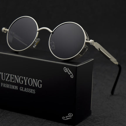 Round Steampunk Polarized Sunglasses - wnkrs