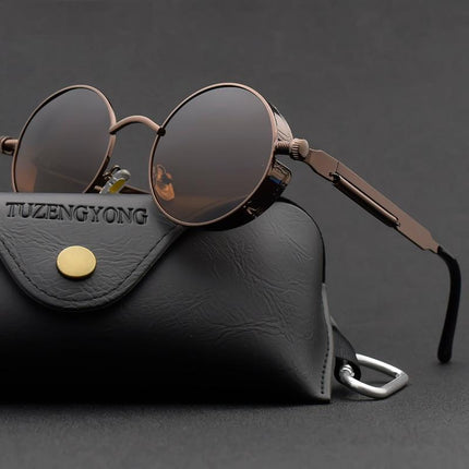 Round Steampunk Polarized Sunglasses - wnkrs