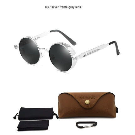 Round Steampunk Polarized Sunglasses - wnkrs