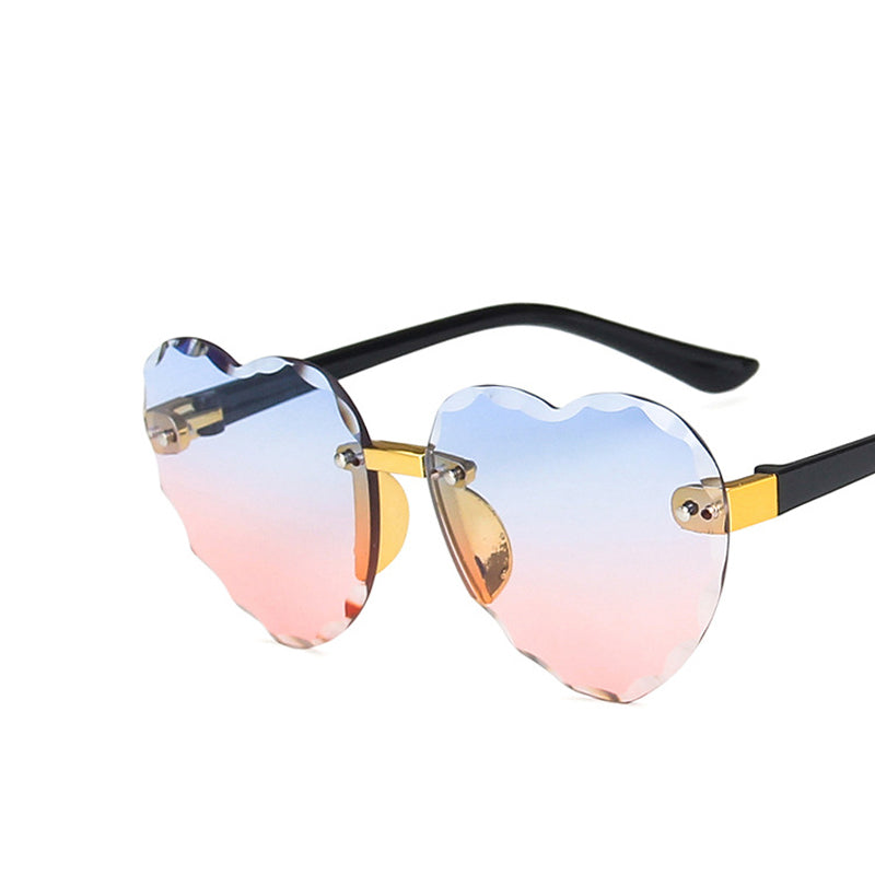 Kids Heart Shaped Rimless Sunglasses