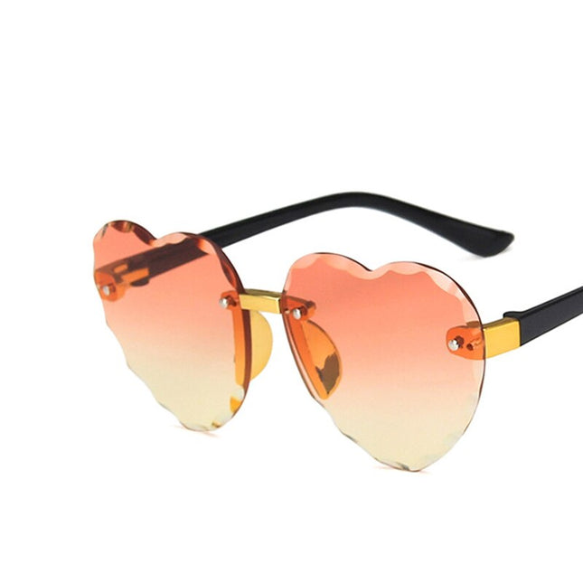 Kids Heart Shaped Rimless Sunglasses - Wnkrs