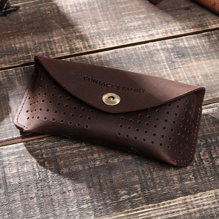 Genuine Cow Leather Solid Sunglasses Case - Wnkrs