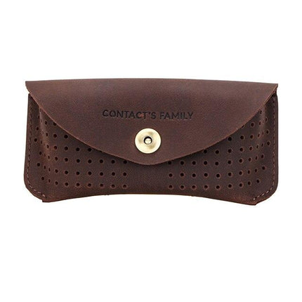 Genuine Cow Leather Solid Sunglasses Case - Wnkrs