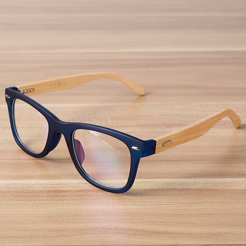 Clear Lens Bamboo Glasses