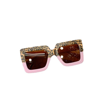 Retro Square Leopard Color-Block Sunglasses for Kids - Wnkrs