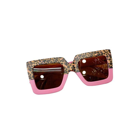 Retro Square Leopard Color-Block Sunglasses for Kids - Wnkrs