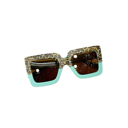 Retro Square Leopard Color-Block Sunglasses for Kids - Wnkrs