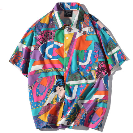 Japanese Style Colorful Printed Party Men's T-Shirt - Wnkrs