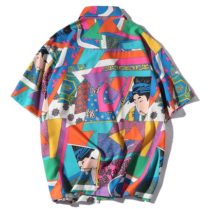 Japanese Style Colorful Printed Party Men's T-Shirt - Wnkrs