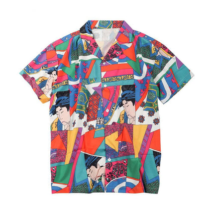 Japanese Style Colorful Printed Party Men's T-Shirt - Wnkrs