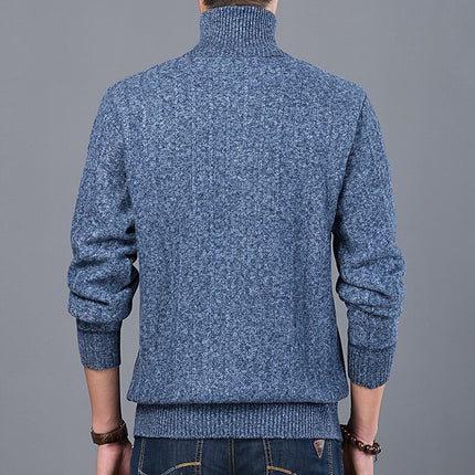 Men's Winter Turtleneck Sweater with Zipper - Wnkrs