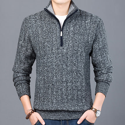 Men's Winter Turtleneck Sweater with Zipper - Wnkrs