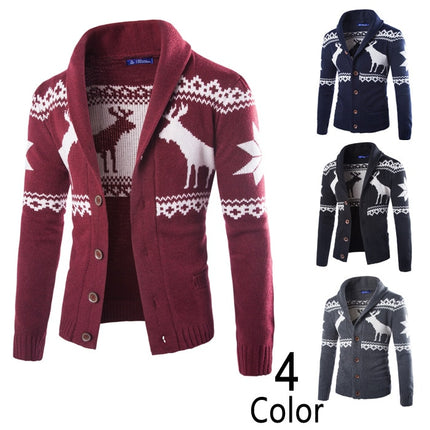 Men's Deer Knitted Cardigan - Wnkrs