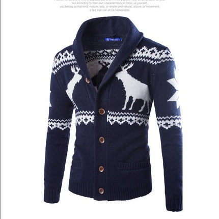 Men's Deer Knitted Cardigan - Wnkrs