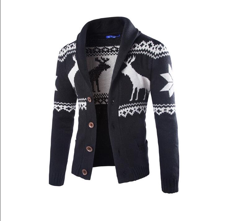 Men's Deer Knitted Cardigan