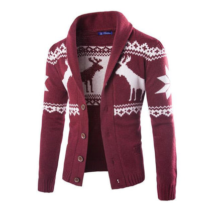 Men's Deer Knitted Cardigan - Wnkrs