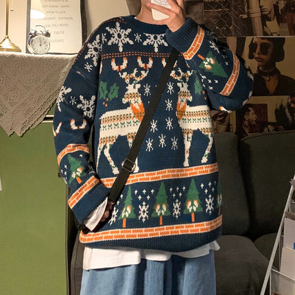Men's Christmas Pattern Loose Sweater - Wnkrs