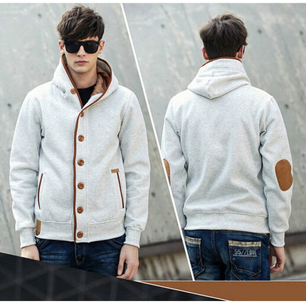 Men's Fleece Patch Hooded Cardigan - Wnkrs