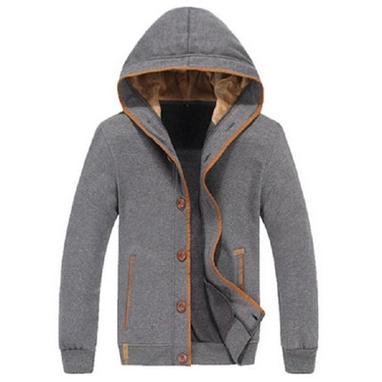 Men's Fleece Patch Hooded Cardigan - Wnkrs