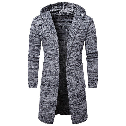 Long Cotton Men's Cardigan in Black and Grey Colors - Wnkrs