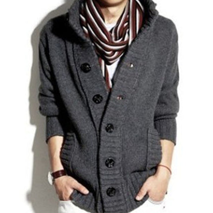Men's Knitted V-Neck Thick Sweater - Wnkrs