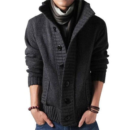 Men's Knitted V-Neck Thick Sweater - Wnkrs