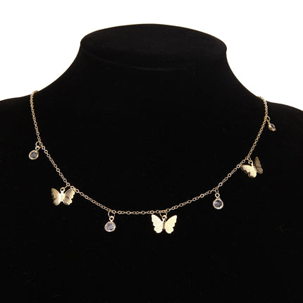 Gold Chain Butterfly Pendant Choker for Women - Wnkrs
