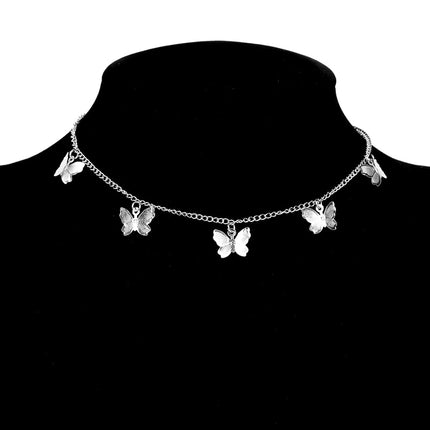 Gold Chain Butterfly Pendant Choker for Women - Wnkrs